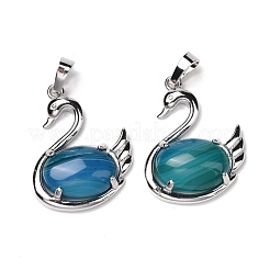 Natural Blue Agate Pendants&nbsp;G-M385-04P-D