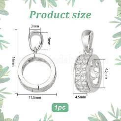 1Pc Rhodium Plated 925 Sterling Silver Enhancer Shortener Bails&nbsp;STER-PH0001-92