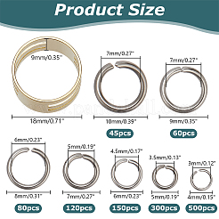 1255Pcs 7 Style 304 Stainless Steel Open Jump Rings&nbsp;DIY-AR0003-69
