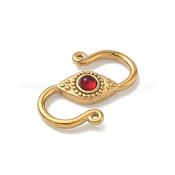 304 Stainless Steel Rhinestone S-Hook Clasps&nbsp;STAS-G373-05G