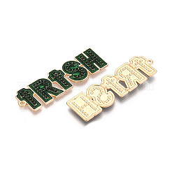 Saint Patrick's Day Light Gold Tone Alloy Enamel Big Pendants&nbsp;FIND-N011-27KCG