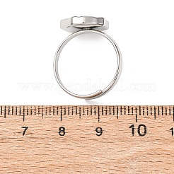 304 Stainless Steel Cuff Rings for Women&nbsp;RJEW-B136-04B-P