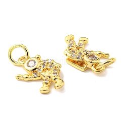 Rack Plating Brass Micro Pave Cubic Zirconia Charms&nbsp;X-KK-D036-17G