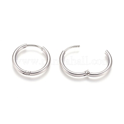 Tarnish Resistant 202 Stainless Steel Huggie Hoop Earrings&nbsp;EJEW-F111A-19mm-P