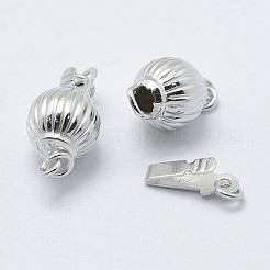 Anti-Tarnish Rhodium Plated 925 Sterling Silver Box Clasps&nbsp;STER-F037-012P