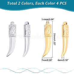 8Pcs 2 Colors 304 Stainless Steel Pendants&nbsp;STAS-UN0038-34