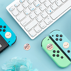 Steamed Bun & Bubble Milk Tea Pattern Silicone Joystick Cap&nbsp;FIND-WH0147-23