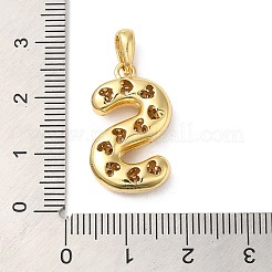 Brass Micro Pave Cubic Zirconia Pendants&nbsp;KK-E061-03G-19