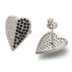 Brass Pave Cubic Zirconia Stud Earrings&nbsp;EJEW-M088-02P