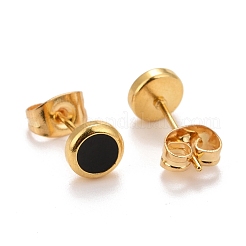 304 Stainless Steel Enamel Stud Earrings&nbsp;EJEW-B009-09G-01