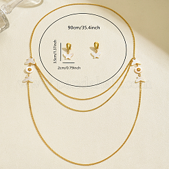 Alloy Shell Stud Earrings & Multilayer Necklaces Sets for Women&nbsp;LV7611