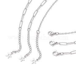 304 Stainless Steel Cross Pendant Dyed Natural Shell Oval Beaded 3 Layer Necklaces for Women&nbsp;NJEW-JN05481