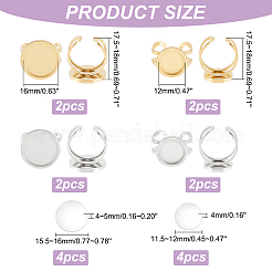 DIY Flat Round Blank Dome Cuff Ring Making Kit&nbsp;DIY-DC0001-65