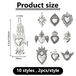 20Pcs 10 Styles Tibetan Style Alloy Pendants&nbsp;TIBE-DC0001-24