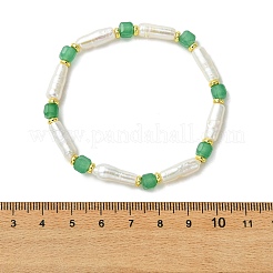Natural Green Aventurine & Cultured Freshwater Pearl Beaded Bracelets&nbsp;BJEW-JB14045-02
