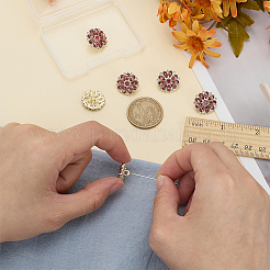6Pcs Alloy Rhinestone Buttons&nbsp;BUTT-FG0001-58A