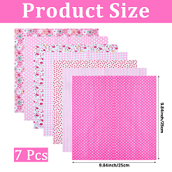 7Pcs Printed Cotton Fabric&nbsp;DIY-CY0002-16A