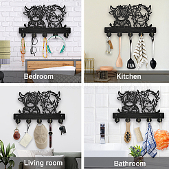 Wood & Iron Wall Mounted Hangers&nbsp;HJEW-WH0055-217