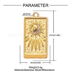 304 Stainless Steel with Crystal Rhinestone Pendants&nbsp;RB-OY001-07G