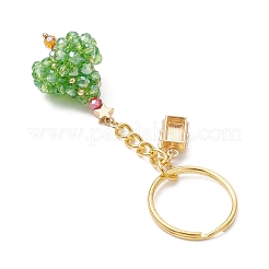 Christmas Tree Handmade Glass Seed Beads Keychains&nbsp;KEYC-MZ00044