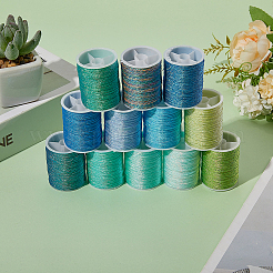 12 Rolls 12 Colors Metallic Sewing Thread&nbsp;OCOR-CY0002-02D