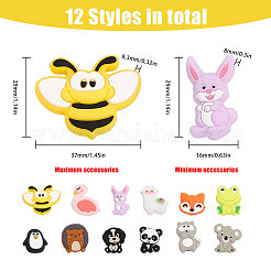 12Pcs 12 Style Silicone Focal Beads&nbsp;SIL-CA0002-09