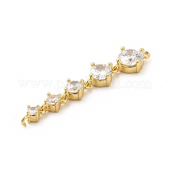 Rack Plating Brass Pave Cubic Zirconia Connector Charms&nbsp;KK-G458-02
