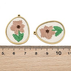 304 Stainless Steel & Embroidered Pendants&nbsp;SA-CBA1ED9-05G
