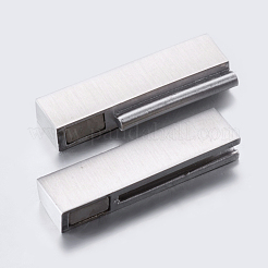 Tarnish Resistant 304 Stainless Steel Magnetic Clasps with Glue-in Ends&nbsp;STAS-P181-46P