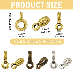 60Pcs 3 Colors Tibetan Style Tube Bails&nbsp;FIND-YW0007-58