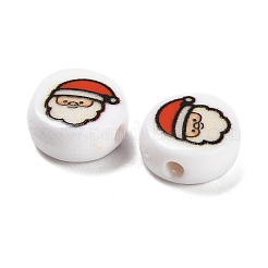Christmas Theme Printed Opaque Acrylic Beads&nbsp;OACR-R004-01K