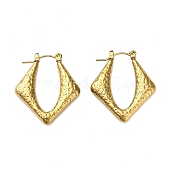 304 Stainless Steel Rhombus Hoop Earrings&nbsp;LS-EJEW-Q040-03G