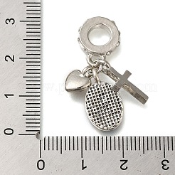 Rack Plating Alloy Colorful Rhinestone European Dangle Charms&nbsp;PALLOY-A009-03P