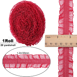 20 Yards Ruffled Nylon Elastic Lace Trim&nbsp;EW-WH0018-03B