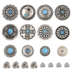 11 Style Flat Round Alloy Enamel Coin Screwback Rivets&nbsp;FIND-TA0003-97