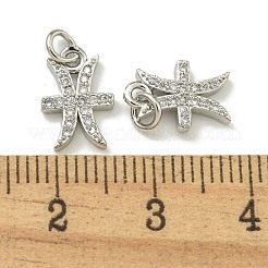 Rack Plating Brass Micro Pave Cubic Zirconia Pendants&nbsp;KK-K386-02K-P