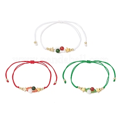 3Pcs Christmas Themed Glass Seed Beads Braided Bead Bracelets for Women&nbsp;BJEW-MZ00189