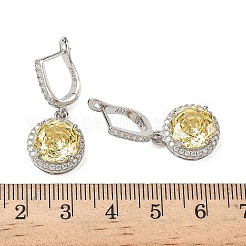 925 Sterling Silver Micro Pave Cubic Zirconia Hoop Earrings&nbsp;EJEW-B147-01A-04