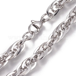 Tarnish Resistant 304 Stainless Steel Rope Chain Bracelets&nbsp;BJEW-I274-07S