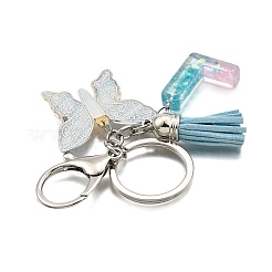 26Pcs Transparent Epoxy Resin & Transparent Acrylic & Faux Suede Tassel Keychain&nbsp;KEYC-JKC01202-12