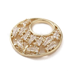 Brass Micro Pave Clear Cubic Zirconia Pendants&nbsp;KK-M275-12G