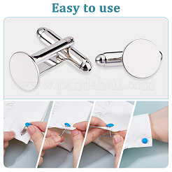 30Pcs Flat Round Bass Cuff Button&nbsp;KK-FH0008-07