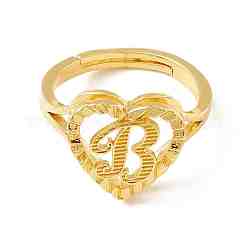 Real 18K Gold Plated Brass Alphabet Adjustable Rings&nbsp;RJEW-M139-18B