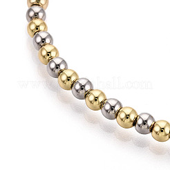 Adjustable Brass Beaded Slider Bracelets for Women&nbsp;BJEW-T022-17G