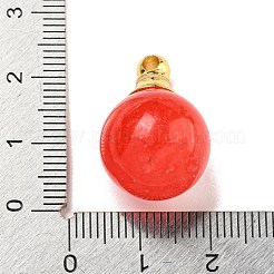 Natural Dyed White Jade Perfume Bottle Pendants&nbsp;G-K338-22G-12