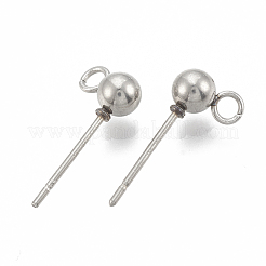 Non-Tarnish 201 Stainless Steel Stud Earring Findings&nbsp;STAS-T031-15