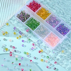 560Pcs 8 Colors Frosted Spray Painted Glass Beads Strands&nbsp;GLAA-YW0001-39