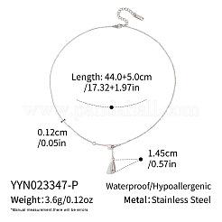 304 Stainless Steel Teardrop Pendant Lariat Necklaces for Women&nbsp;IX0510-2