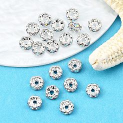 Brass Rhinestone Spacer Beads&nbsp;RB-A014-L6mm-28S-NF