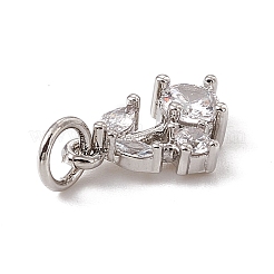 Brass Micro Pave Cubic Zirconia Charms&nbsp;ZIRC-F132-05P